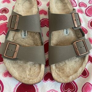 Birkenstock Sandals with Shearling Lining
